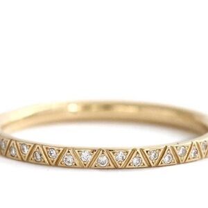 18k Yellow Gold Geometric Diamond Ring